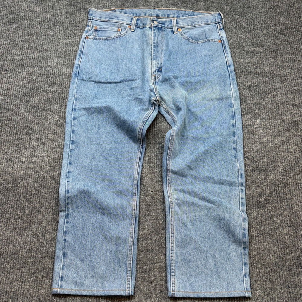 Levi's 505 38x26 Regular Fit Straight Leg Jeans Light Wash Classic Denim - Picture 12 of 13